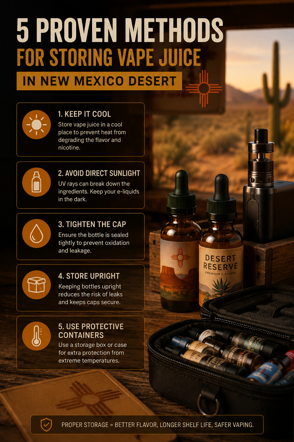5 Powerful Ways to Keep Vape Juice Fresh in New Mexico Heat!